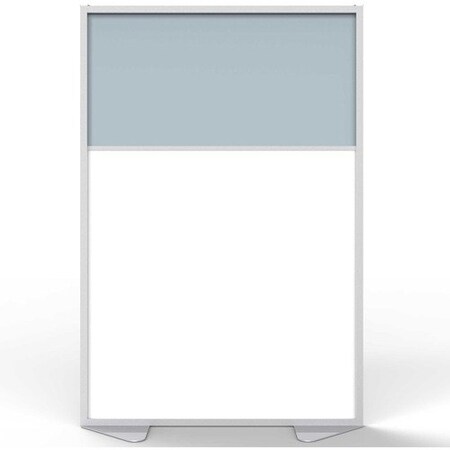 Ghent Partition, AluminumFrame, Porcelain/Vinyl, 48inx54in, Silver GHEMP5448208F